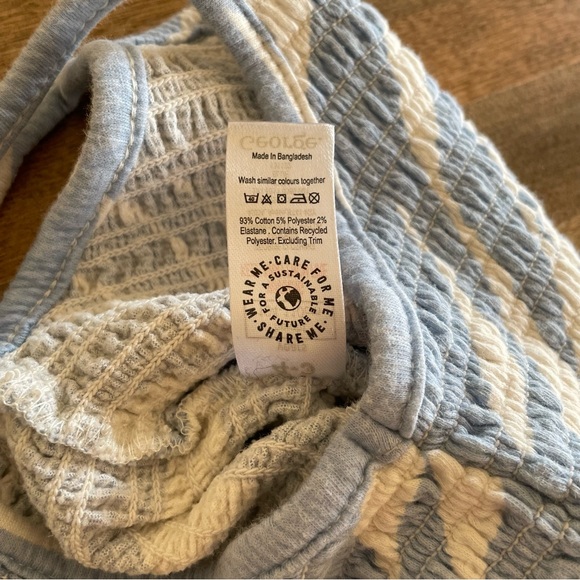 Girls Striped Shirred Romper 4/5T - Picture 4 of 4